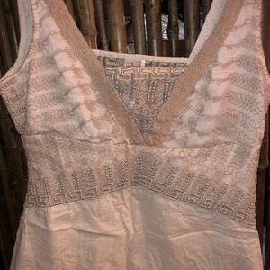 Free people Off-white  embroidered detail dress